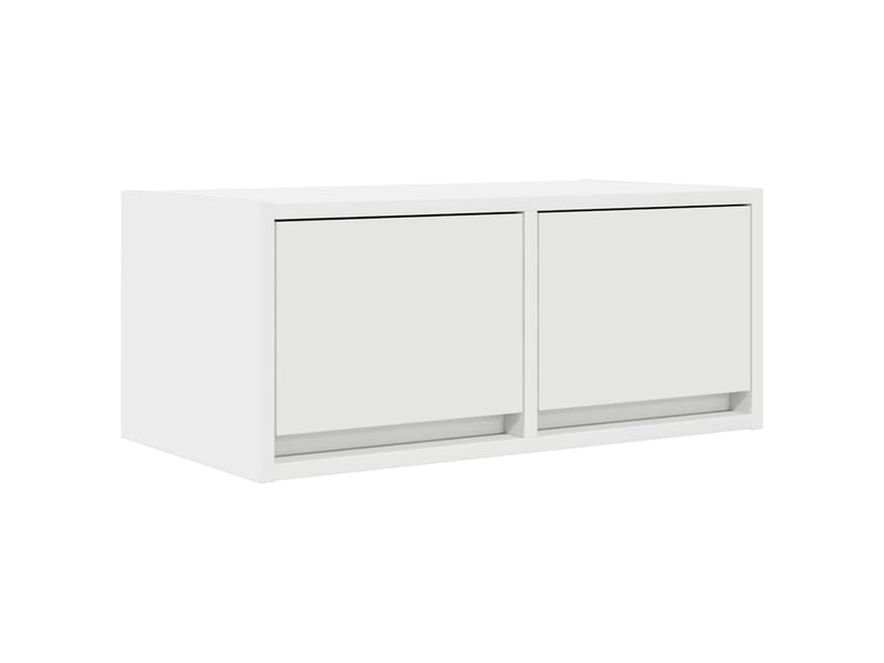  Lot de 2 meuble tv bas salon blanc 60x31x25,5 cm bois d'ingénierie shl52777  - Conforama E
