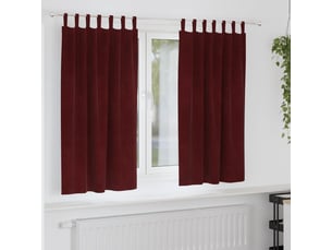Lot de 2 rideaux, rideaux de fenêtre bordeaux 140 x 175 cm velours cf44004