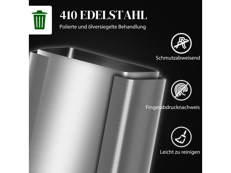  Poubelle de tri sélectif 2 x 30l en acier inoxydable argenté 47,7x37,5x66,8 cm  - Conforama E