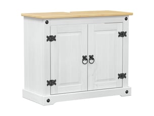 Armoire d'évier, armoire salle de bain blanc 73 x 33 x 60 cm pin massif cf65471