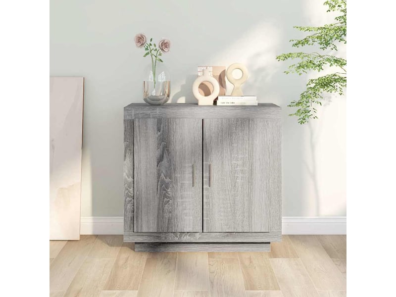  Buffet - bahut - meuble de rangement sonoma gris 80x40x75 cm bois d'ingénierie  - Conforama C