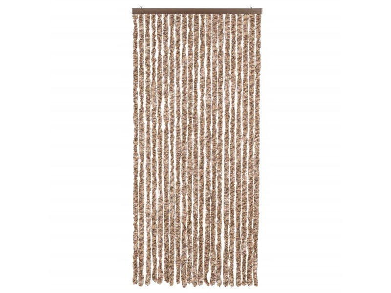  Rideau anti-mouches, moustiquaire beige et marron foncé 90x200 cm chenille cf43509  - Conforama C