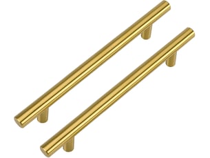 Lot de 10 poignées de cuisine en laiton 128 mm – entraxe, doré