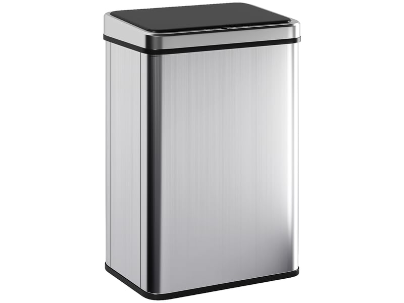  Poubelle à capteur de 40l, couvercle à fermeture en douceur, poubelle de cuisine automatique acier inoxydable, argenté  - Conforama B