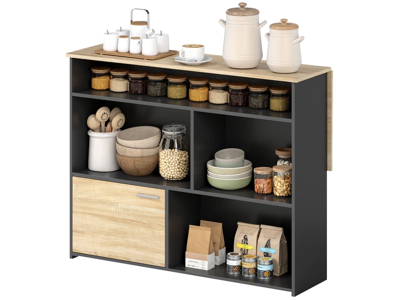 Table de bar,table haute de cuisine, mange-debout panneau de particules noir 116x79.6x90.5cm  - Conforama A