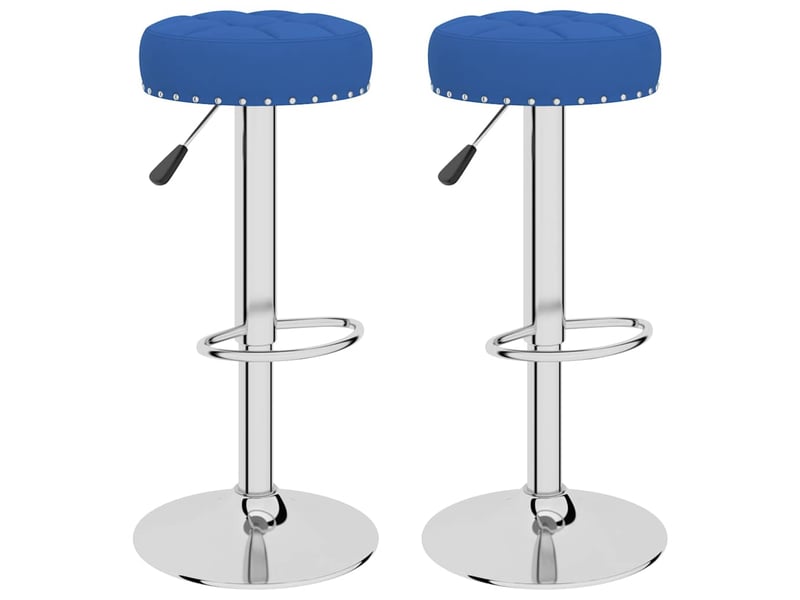  Lot de 2 tabouret de bar, chaise de bar bleu tissu shl44020  - Conforama A