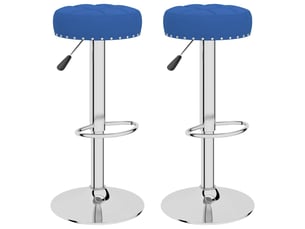 Lot de 2 tabouret de bar, chaise de bar bleu tissu shl44020