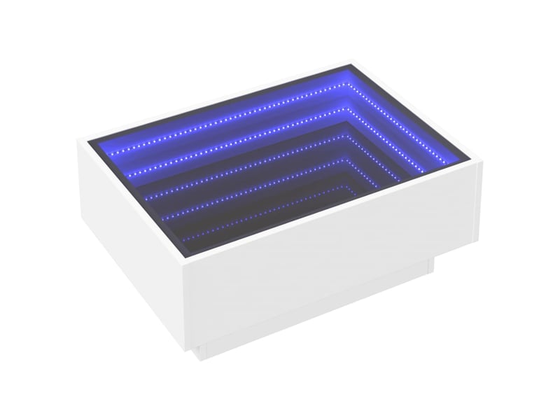 Table basse - table de salon - table à thé avec led blanc 70x50x30 cm bois d'ingénierie - Conforama C