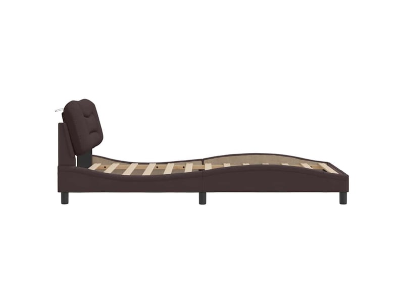 Lit simple- lit adulte - cadre de lit sans matelas hvar marron foncé 100x200 cm tissu - Conforama D