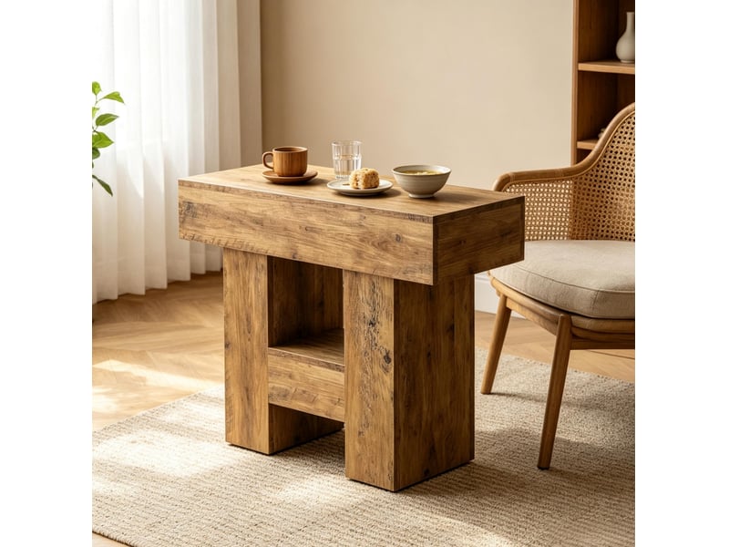  Table d'appoint étroite avec rangement 80 cm evryae  - Conforama C