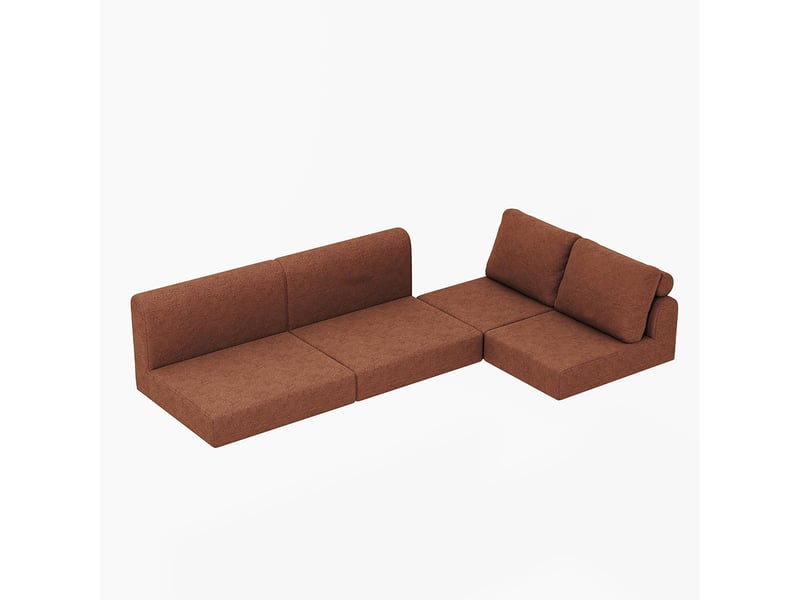 Canapé-lit pliable avec dossier multifonctionnel en mousse à mémoire de forme, tapis de sol portable, marron  - Conforama W