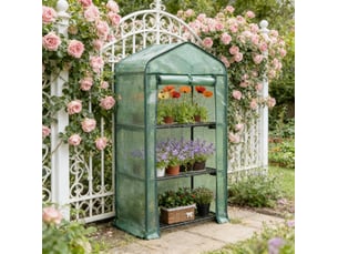 Serre 69x49x125 cm porte enroulable métal vert