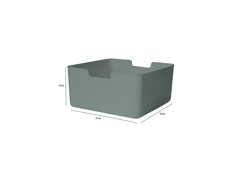 Lot 4 bacs en plastique vert 31 x 31 x 15 cm 50749L - Conforama C