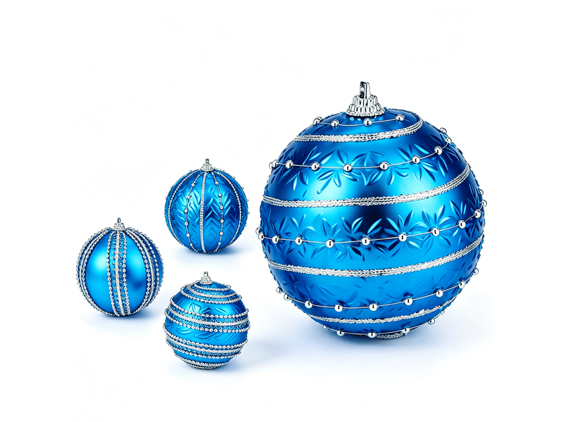  Lot de boules de noël krist+ bleu pvc relief ø 8 cm (12 unités) S3627695 - Conforama A