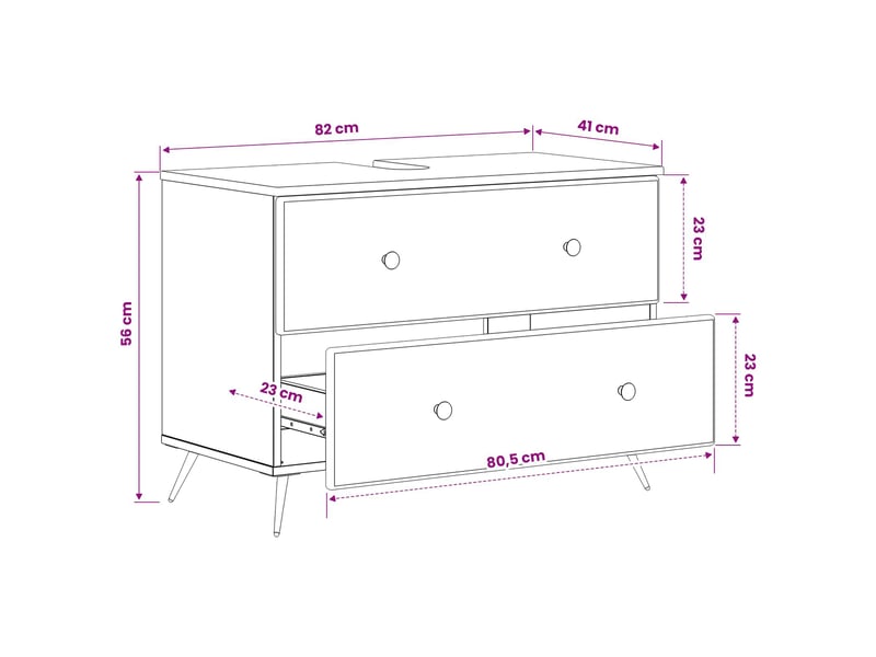  Meuble sous lavabo de salle de bain breda sonoma gris cf64846  - Conforama E
