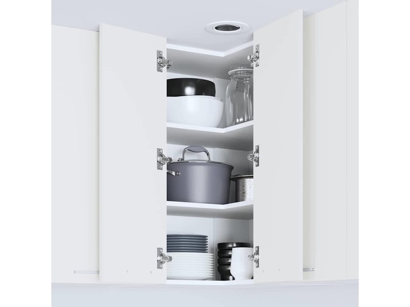  Meuble de rangement cuisine, armoire suspendue blanc 57x57x80cm bois d'ingénierie  - Conforama D