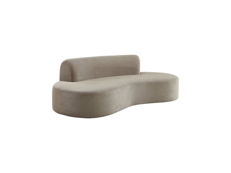  Canapé compressé virgule organique 3 places tissu chenille beige foncé - curv  - Conforama A