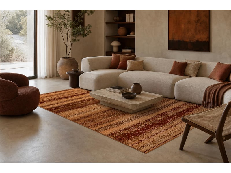 Tapis en laine kashqai 4338 100 ethnique, boho couleur saumon   brunes 200x300 cm  - Conforama D