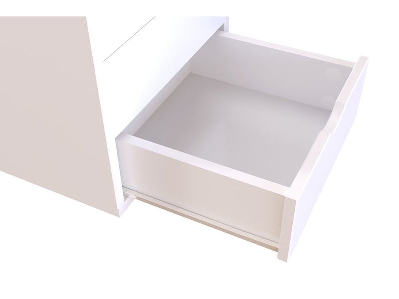  Caisson à tiroirs 5 en bois massif, blanc BLOC5T-LB - Conforama D