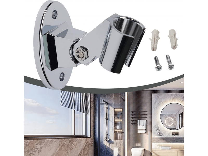  Support de pommeau de douche réglable, support mural fixe pour pommeau de douche, support de fixation solide, support de pommeau , argenté  - Conforama E