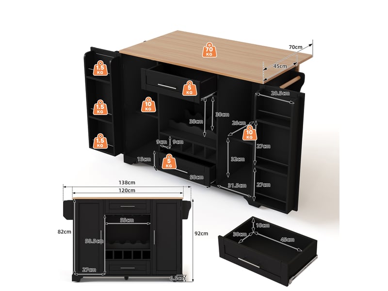  Desserte 2 portes 2 tiroirs coloris noir mdf desserte noir - Conforama C