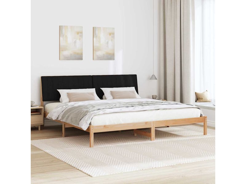  Lit double- lit adulte -  cadre de lit avec tête de lit marron 200 x 200 cm pin massif  - Conforama C