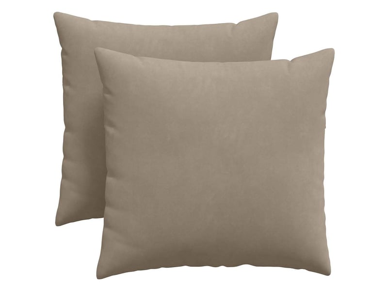  Lot de 2 coussins de canapé, coussins décoratifs tissu taupe 45 x 45 cm cf58956  - Conforama A
