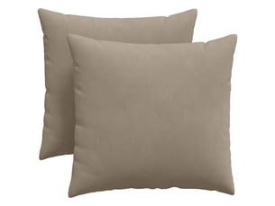 Lot de 2 coussins de canapé, coussins décoratifs tissu taupe 45 x 45 cm cf58956