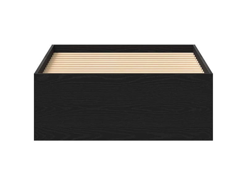  Lit simple- lit adulte -  cadre de lit sans matelas en chêne noir 90x190 cm bois d'ingénierie  - Conforama D