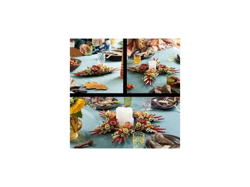 Botanicals le centre de table fleurs séchées - plantes artificielles avec rose et gerbera à construire pour adulte - décoration de maison - idée cadeau pour femme ou homme - Conforama E