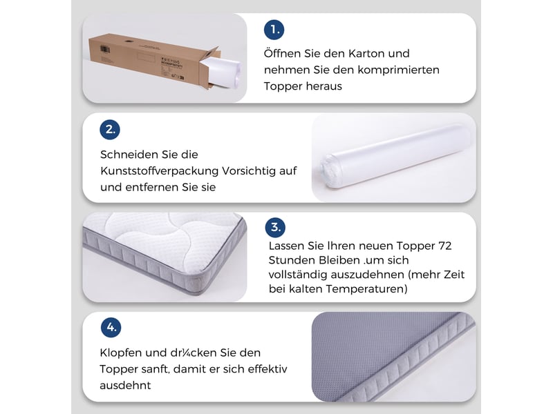  Matelas à ressorts ensachés 7 zones 140x190x10 cm blanc, fermeté h3 pour canapé-lit, certifié oeko-tex  - Conforama D