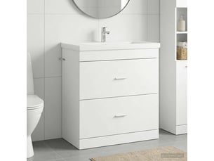 Meuble sous lavabo de salle de bain, commode blanc 78.5x37.5x81 cm shl3648
