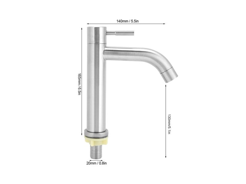  Robinet d'eau froide simple en acier inoxydable, filetage mâle g12 pouces, sous le comptoir  - Conforama E