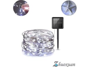 Guirlande solaire exterieur, 22m 200 led guirlande lumineuse exterieure solaire étanche 8 modes