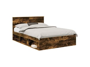Lit 2 places 135x190 cm    coloris marron