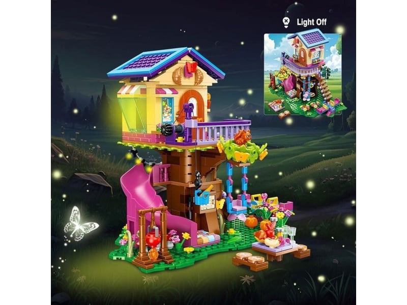  Maison arbre de 3 niveaux kit 618 pieces avec led toboggan accessoires 151498_AABHT19864_6_DROPFR - Conforama B
