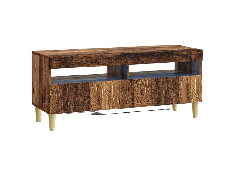  Ensemble de 3 meubles tv - banc tv - meuble de rangement led delft bois ancien  - Conforama E