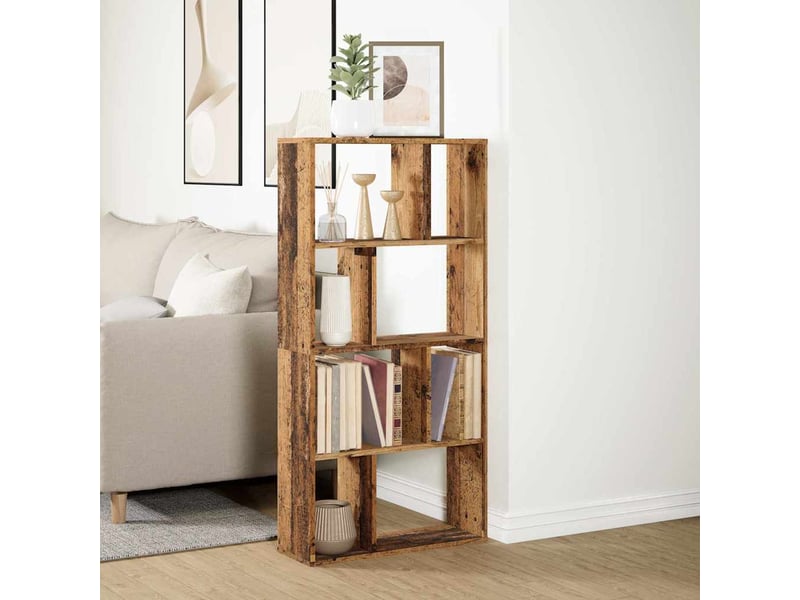 Bibliothèque, meuble de rangement salon vieux bois 60x20x120,5 cm bois d'ingénierie - Conforama D