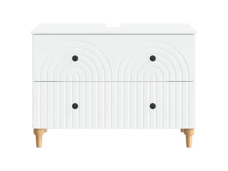 Meuble sous lavabo de salle de bain alkmaar blanc cf64796 - Conforama D