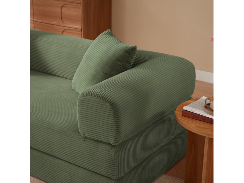  Canapé modulable convertible 195x89x59 cm 3 places vert  - Conforama D