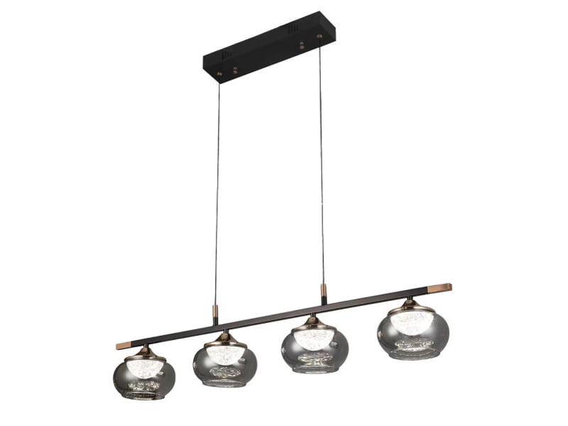  Fabrilamp pompeya, réglette, moderne, led, 28 w, 2520 lm, 3000-4000-6000 k, noir, 30-130 x 91 x 15 cm 234384009 - Conforama A