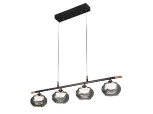 Fabrilamp pompeya, réglette, moderne, led, 28 w, 2520 lm, 3000-4000-6000 k, noir, 30-130 x 91 x 15 cm