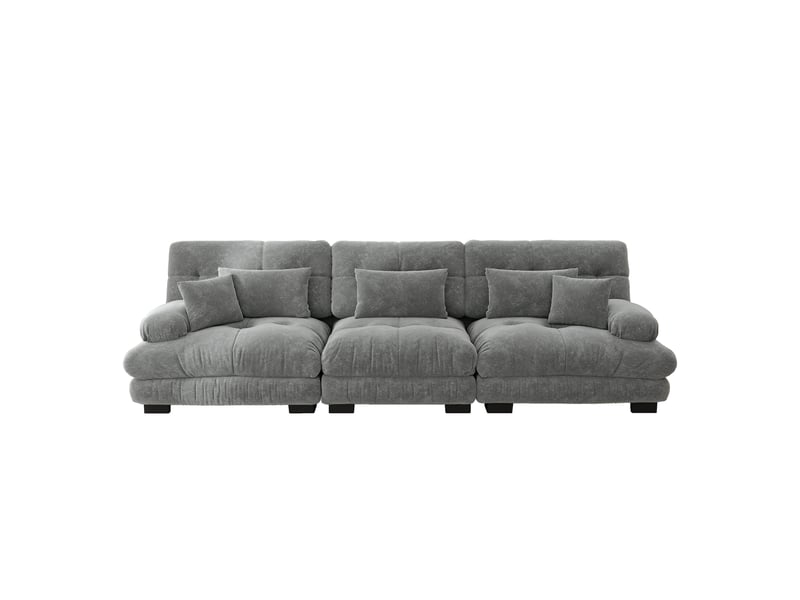 Canapé d'angle, canapé convertible — 3 places, en chenille, assise profonde - Conforama D