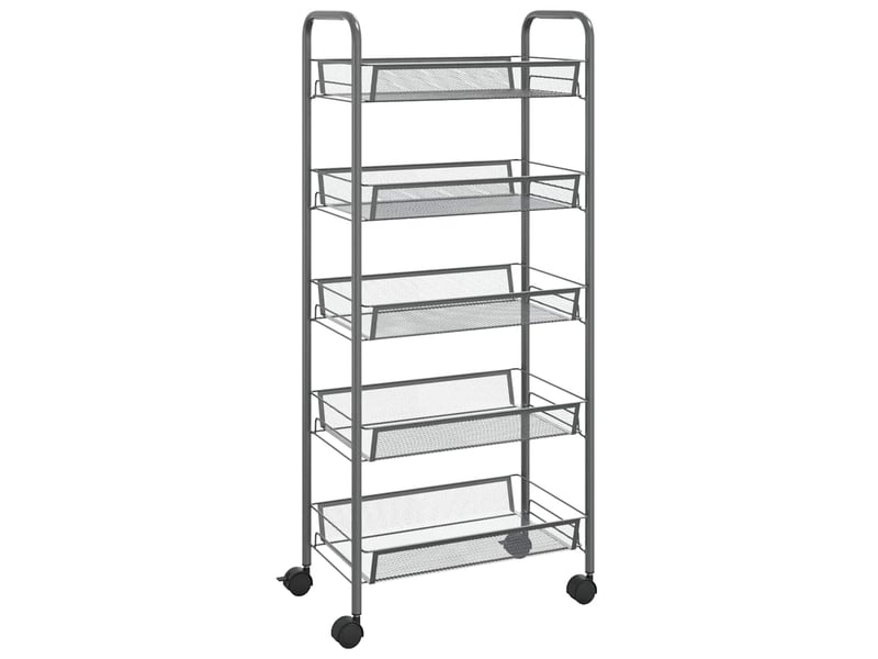  Desserte de cuisine, chariot de rangement à 5 niveaux gris 46x26x105 cm fer  - Conforama A