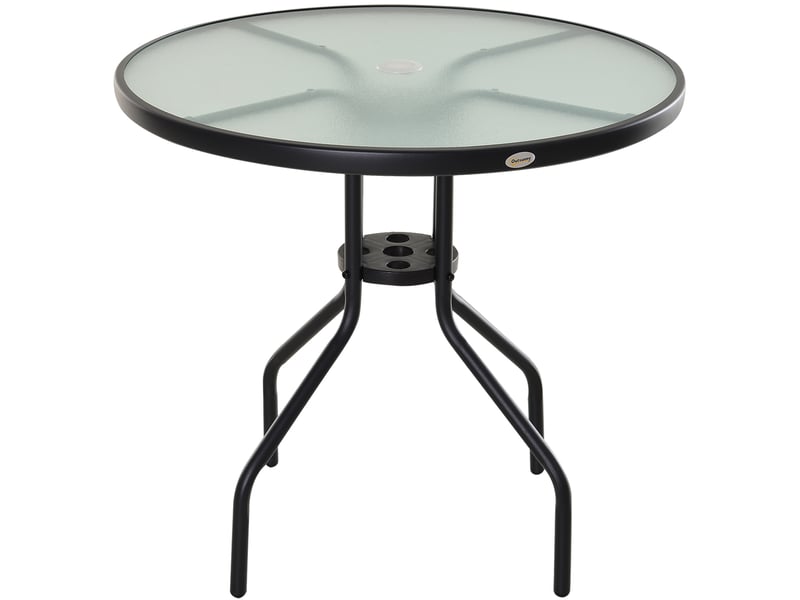  Table ronde bistro de jardin acier noir 80x80x72cm  - Conforama A