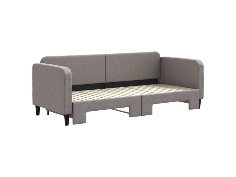  Lit simple- lit adulte -  lit de jour avec gigogne sans matelas taupe 80x200 cm  - Conforama B