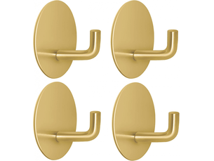 Crochets de salle de bain, porte-serviettes et de cuisine, autocollants, base ronde, lot de 4 (doré, jaune - réf. Szpb555347jjzj