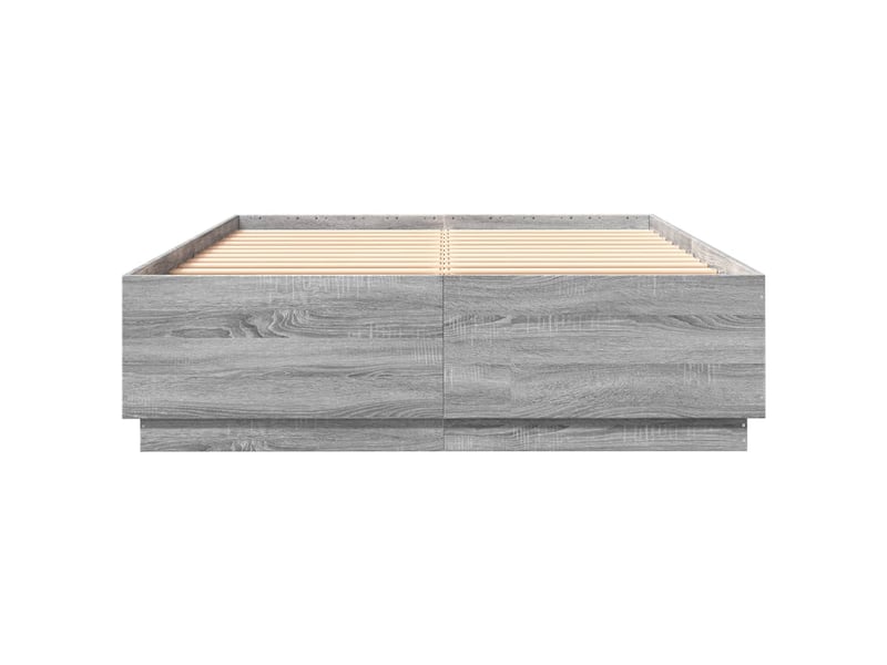  Lit double- lit adulte -  cadre de lit sans matelas sonoma gris 140x200 cm  - Conforama C