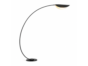 Lampadaire arqué feuille noire – sans ampoule