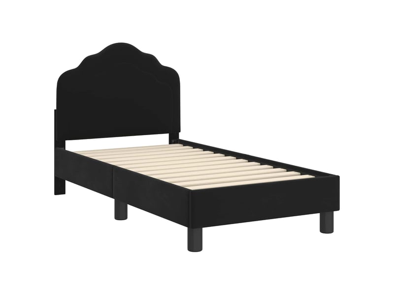  Lit simple- lit adulte -  cadre de lit pour tout-petit avec tête de lit noir 70 x 140 cm  - Conforama C